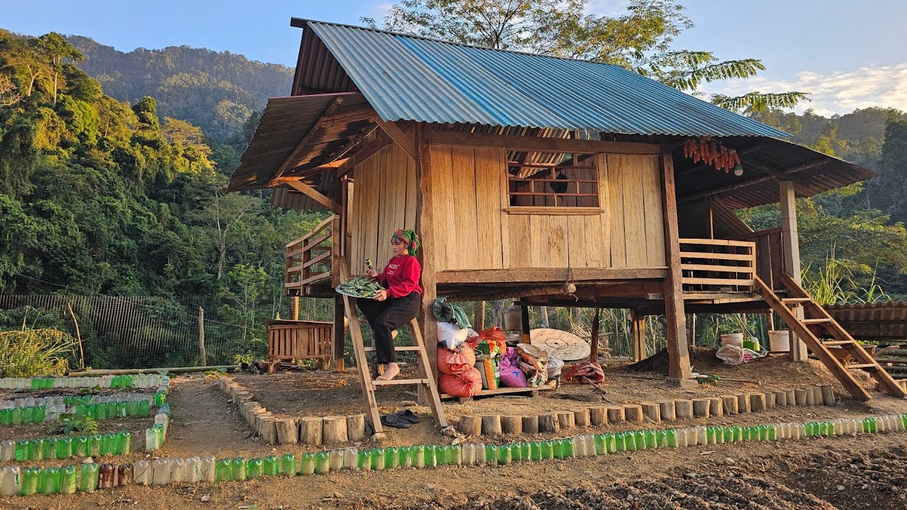 Single mother - Growing onions around the house, wrapping cakes to sell at the village school gate