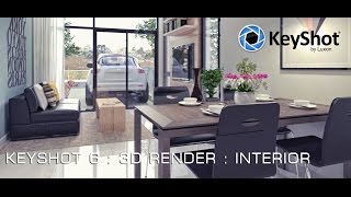 Keyshot 6 interior scene : shot test environment , lights and materials : Scene 06 [NO SOUND]
