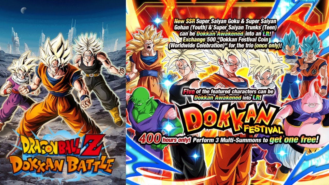 DBZ Dokkan Battle: Dokkan Fest LR SSJ Goku & SSJ Gohan (Youth) & SSJ ...