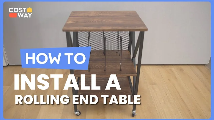 How to Install the 3 Tiers Vintage Style Rolling End Table with Dividers | JZ10096 #costway #howto