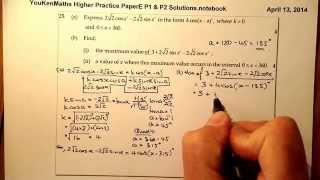 Higher Hwk PaperE Q25 Wave Function Equation Solving