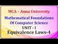 MCA | Mathematical Foundation of Computer Science | Discrete Mathematics | Equivalence Laws - 009