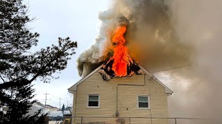 HEAVY FIRE Two Alarm Structure Fire Toms River New Jersey 3/9/24