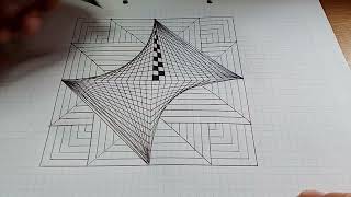 Discover the fascinating technique to #draw a spectacular 3D optical illusion square