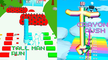 🏃Tall Man Run VS CRAYON RUSH 🖌️ IOS Android Gameplay Walkthrough