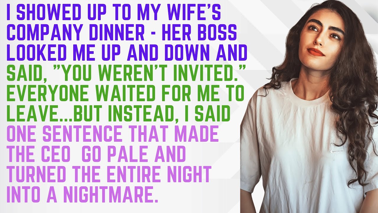 I Showed Up to My Wife’s Company Dinner — Her Boss Looked Me Up and Down and Said, “You Weren’t....