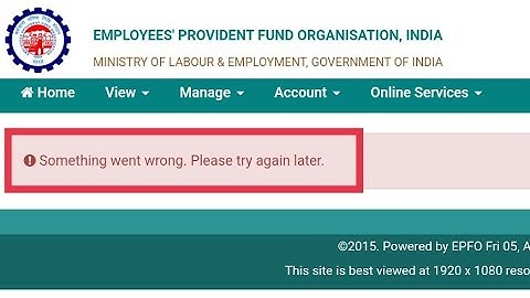 Something went wrong . Please try again later .epfo/ new error 2022
