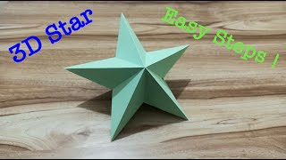 how to make 3D star using paper | 3D Star | christmas tree star | new year decoration ideas