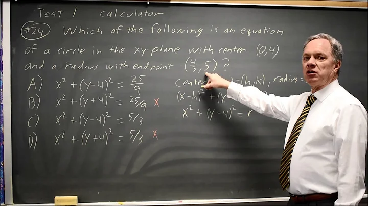SAT Test 1: Equation of a circle with center (0, 4) -  question #4-24