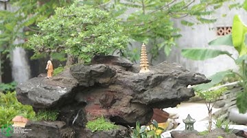 tiểu cảnh non bộ thác nước kết hợp hồ cá koi di động loại nhỏ