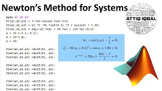 Newton&#39;s Method for System of Non-linear Equations