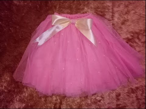 تعلمي صنع تنورة بنات بقماش التول خطوة بخطوة DIY tutu girl skirt - YouTube