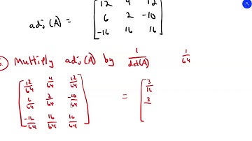 Linear Algebra:  Adjoint of a Matrix   (Sec. 3.4 Part 1)