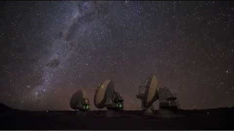Four ALMA antennas on the Chajnantor Plain