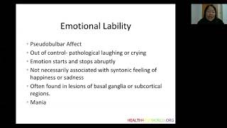 Emotional Sequelae of Stroke - Part 3 | Health4TheWorld Academy