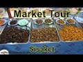 Huge evening food market next to the train track in sisaket thailand market tour