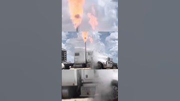 🚚💨 Watch the heart-stopping moment a semi-truck experiences a runaway diesel engine! 🛠️🔥
