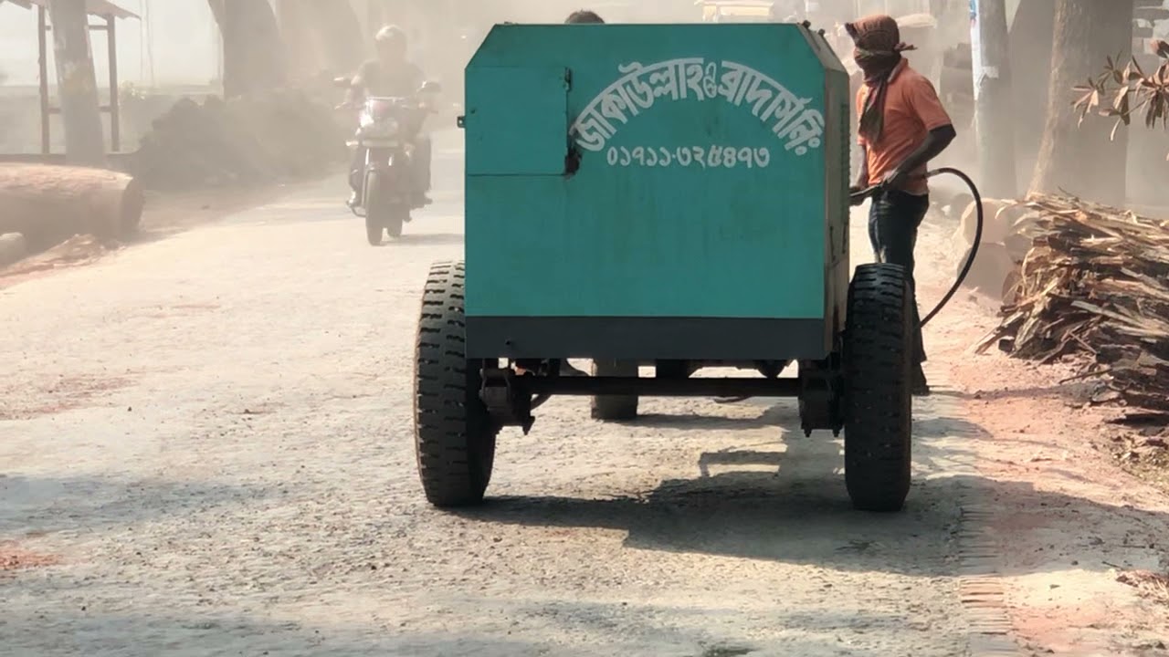 Road cleaning using blower