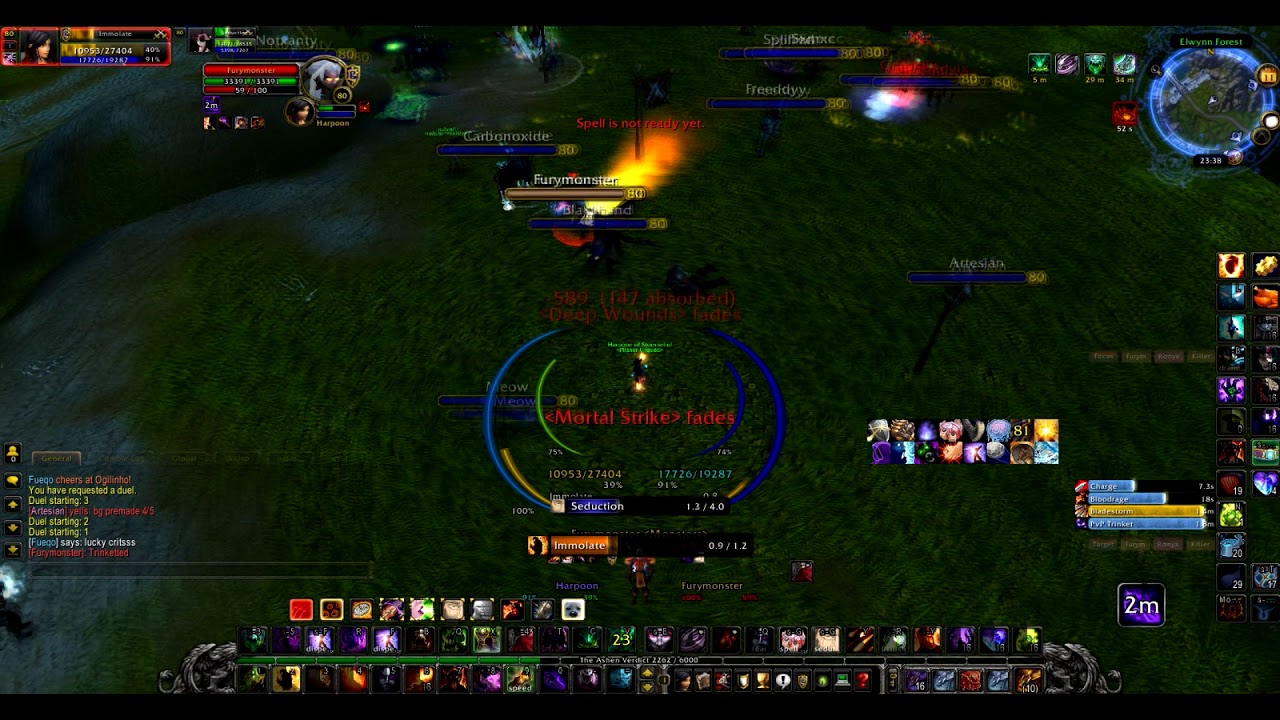 Destro Warlock vs Arms Warrior 3.3.5. Wotlk