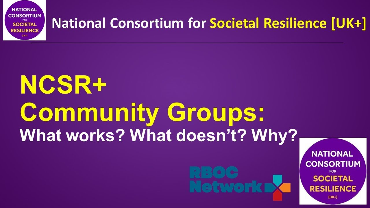 NCSR+ webinars - Community Groups - What works? What doesn't? Why ...