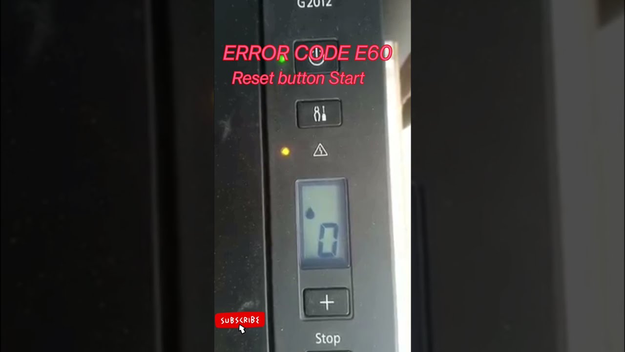 Canon G Series G2010 G3010 Error Code E60 Ink Reset Start Button Pass Hold
