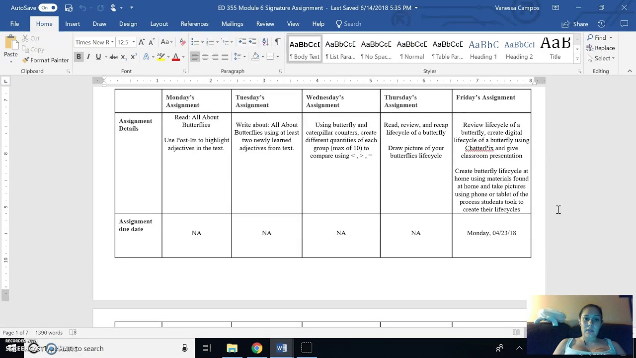 Signature Assignment Example For Ed ED 355 Signature Assignment - YouTube