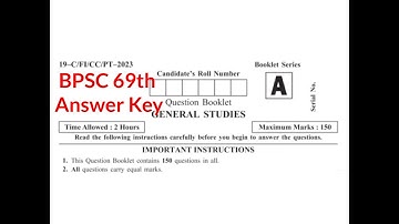 BPSC 69th 2023 answer key [updated]