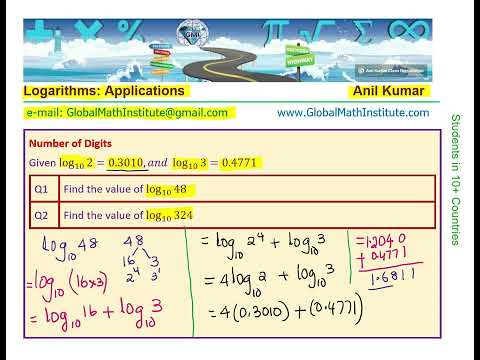 Evaluate log 324 using properties and given values of log 2 and log 3 Logarithms Test Practice