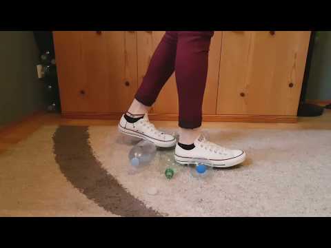 Crush plastic bootles with my favorite white Converse AllStar crush fetish ASMR #CRUSHFETISH_8989