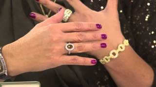 Sterling-Ring mit facettiertem Edelstein und Diamonique von Judith Ripka mit Jill Bauer