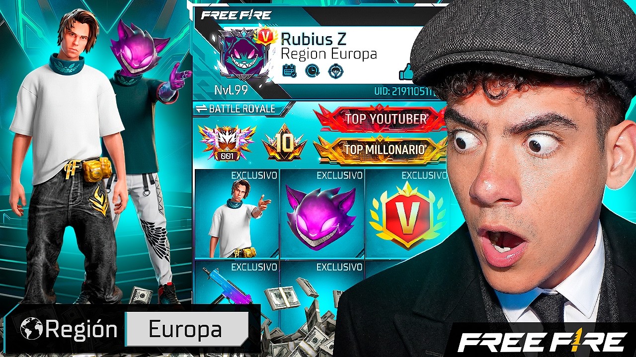 DESCUBRÍ EL PERFIL DEL JUGADOR MAS MILLONARIO DE FREE FIRE EN EUROPA Y ES HACKER !! - TheDonato