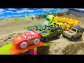 Epic Digger & Crane Rescue Mission – Jeep Stuck in Sand Play for Kids