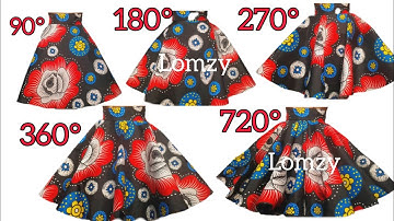 How To Cut 90° 180° 270° 360° and 720 Degree Peplum Flare Skirt pattern | Circle Skirt Tutorials