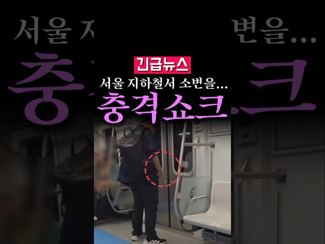 (속보) 서울 지하철서 소변 보는 남성 등장....