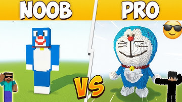 NOOB vs PRO: DORAEMON BUILD BATTLE in Minecraft with @ProBoiz95