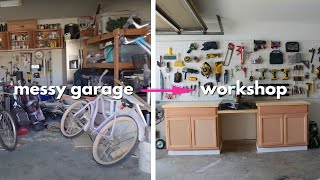 MESSY GARAGE TO WORKSHOP + STORAGE pt 1