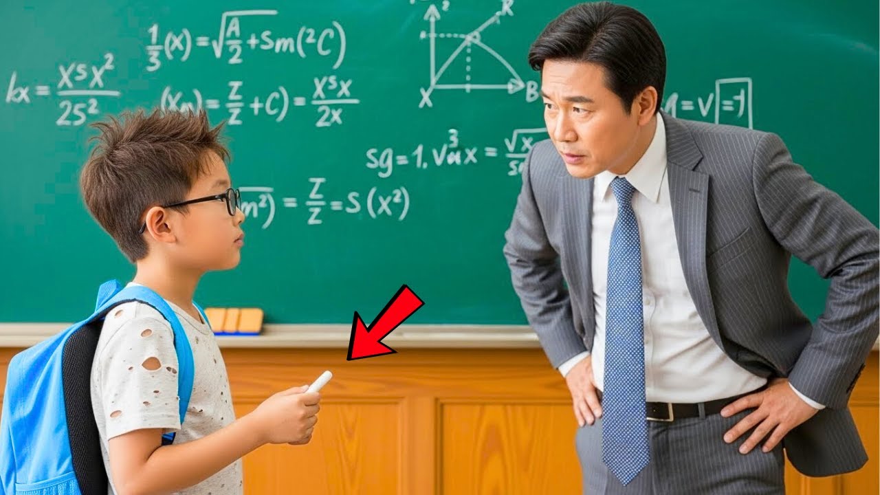 수학 선생님은 가난한 소년을 비웃으려고 칠판에 틀린 방정식을 적어 그를 실수하게 하려 했다. 하지만 그는 교실을 침묵에 빠뜨렸다