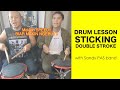 DRUM LESSON STICKING DOUBLE STROKE WITH SANDY PAS BAND