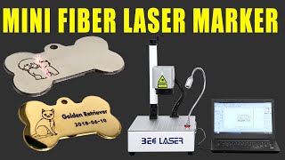 20W mini fiber laser marking machine for metal brass stainless steel dog cat pet tags name engraving