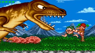 Caveman Ninja JOE & MAC 1991 STAGE 1 BOSS Sleepy T-Rex ジョーとマックのようなゲーム ステージ1ボススリーピーT-レックス screenshot 5