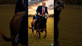 The bull threw Trump into the mud 🤣🤣 #short #shorts #trump #khamenei #putin #comedy #funny