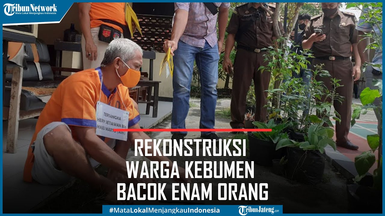 Detik-detik Rekonstruksi Warga Kebumen Bacok Enam Orang Pakai Sabit