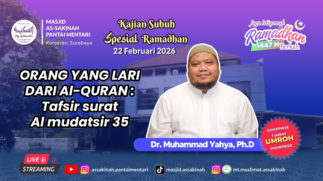 ORANG YANG LARI DARI Al-QURAN : Tafsir surat Al mudatsir 35 - Dr. Muhammad Yahya, Ph.D