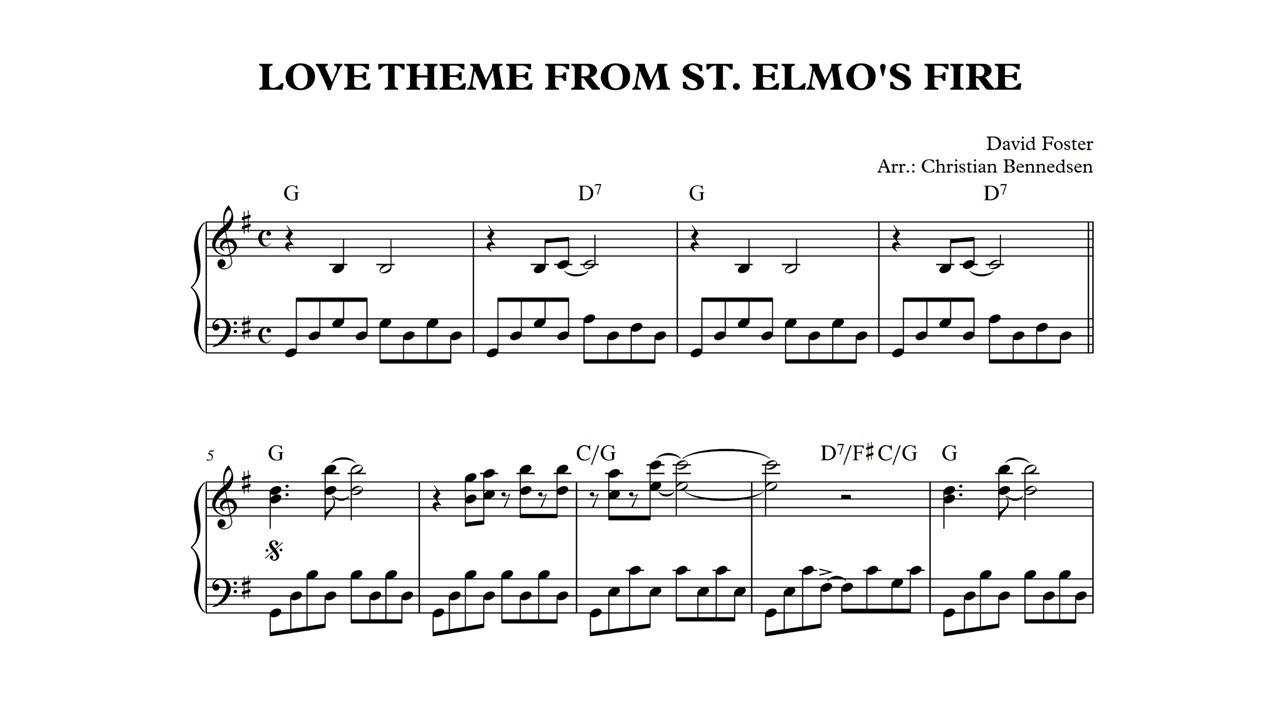 Love Theme from St Elmo's Fire Piano YouTube Love Theme from St Elmo's Fire Piano YouTube