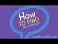 How To Find PLR Products