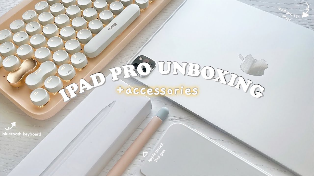 Unboxing iPad Pro M1 2021 + accessories, lofree keyboard (beige)🧋🕊