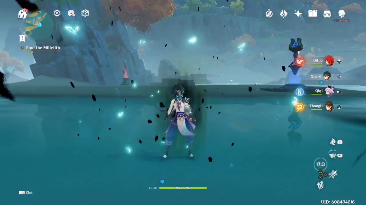 Xiao Elemental Burst without cinematic camera angle