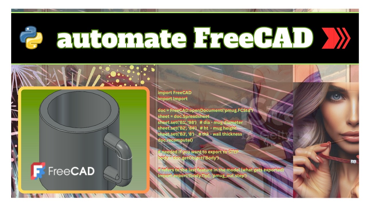 Automating FreeCAD with Python | Parametric Mugs - YouTube