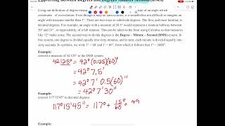 PreCalculus II (Trig) - Unit 5 - Angles - DMS