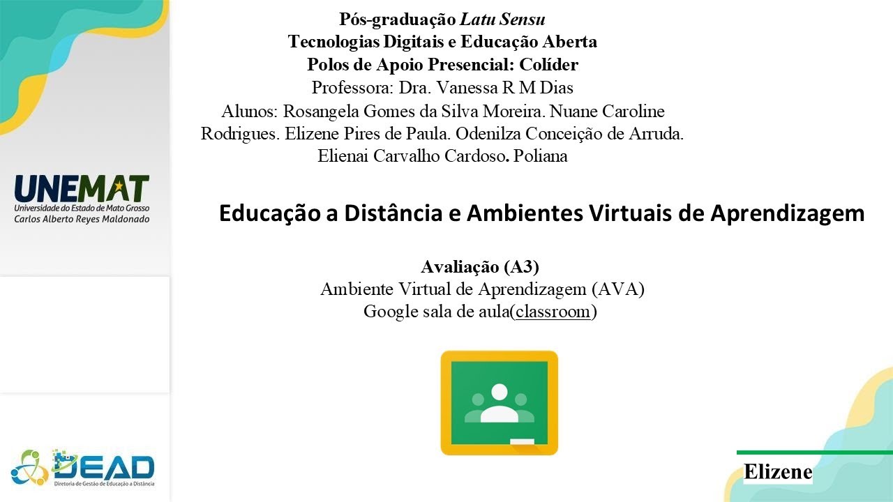 Avaliação(A2) - Ambiente Virtual de Aprendizagem (AVA) - Google sala de ...